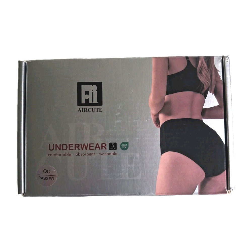 AIRCUTE Size L Pack of 5 Women Regular Absorbency Panty Incontinence Underwear
