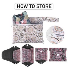 PHOGARY Reusable Menstrual Pads for Heavy Flow with Wet Bag, 7 Pieces Medium
