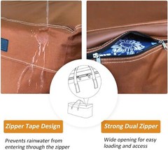 NettyPro Outdoor Patio Cushion Storage Bags 50L x 15W x 25H, Brown