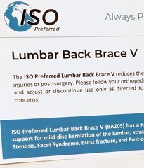 ISO Preferred Lumbar Back Brace V ISO-BA205 – NEW CONDITION