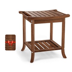 Anyprime Teak Shower Benches for Inside Shower – Waterproof Wood Shower Stool…