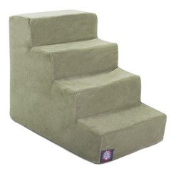 Majestic Pet 4 Step Portable Dog Stairs For Small Dogs To Get On Bed Supports