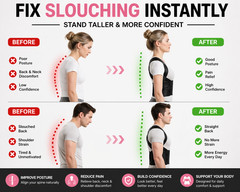 Adjustable Back Posture Corrector Brace Support Unisex Pink Black New