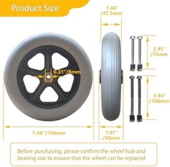 2 PCS 8 x 1.5 Inch Solid Replacement Wheels for Rollator Walker Folding Hand …