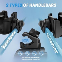 2-in-1 Universal Cup & Phone Holder for Walkers, Wheelchairs & Mobility Scooters