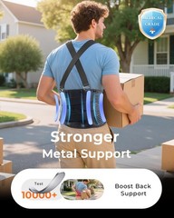 Ultra Breathable Work Back Brace for Men & Women Upgraded MedicalGrade Lower