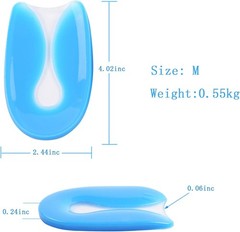 Silicone Gel Heel Cups for Plantar Fasciitis and Heel Pain Foot Care(M)