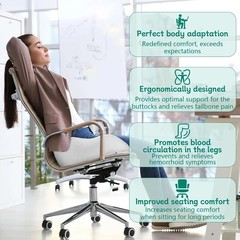 Orthopedic Memory Foam Seat Cushion for Tailbone, Sciatica, Prostate & Back Pain