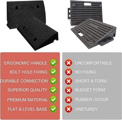2/4/6PCS Rise Heavy Duty Rubber Driveway Threshold Curb Ramp For Wheelchair Cars