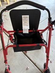 Drive Medical Adjustable Height Rollator with 6 Inches Wheels – Red (RTL10261RD)