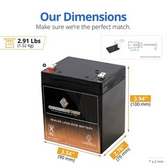 CHROME BATTERY RBC45 12V 4Ah Battery Replacement