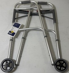 Drive Medical Two Button Folding Walker with 5″ Wheels 350lbs 10210-4ASM