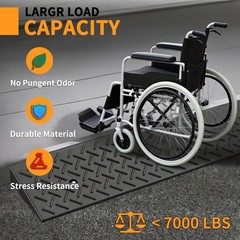 Rubber Curb Ramps for Sidewalks – 2″ Rise Threshold Ramp for Driveway & Wheelcha