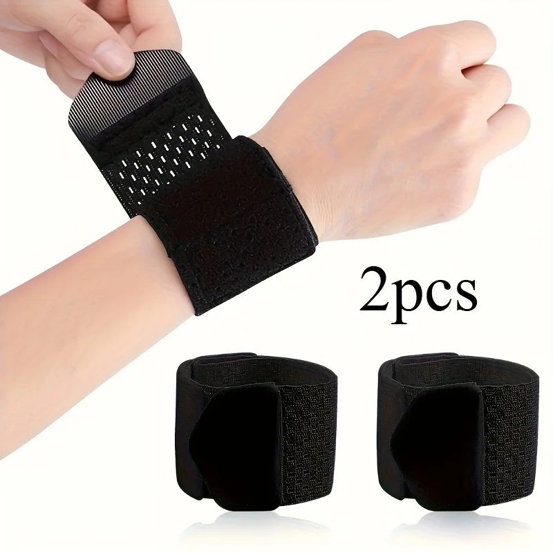 2Pcs Wrist Support Straps Elastic Compression Brace Adjustable Sports Band