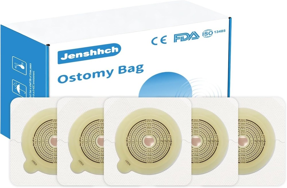 10 Pack Skin Barrier with Non-Woven Border for Two Piece Colostomy Bags 60mm Max