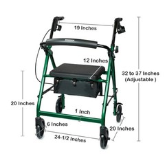 McKesson Rollator Folding Aluminum 32 to 37 inch Handle Height