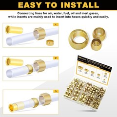 228-Piece Brass Compression Ferrule Kit for Hydraulic and Pneumatic Lines
