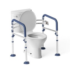 Adjustable Toilet Safety Frame for Seniors | Padded Armrests, Foldable Support R