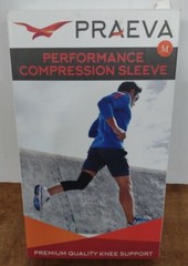 Praeva Unisex Size Med. (13.5-15.5 in) Performance Knee Compression Sleeve Black
