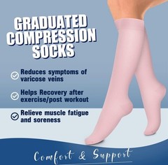 Laite Hebe 4 Pairs-Compression Socks for Women Or Men – Multi-color, New