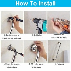 Safety Grab Bars For Bathroom Handicap Stainless Steel Handle Home Improvement