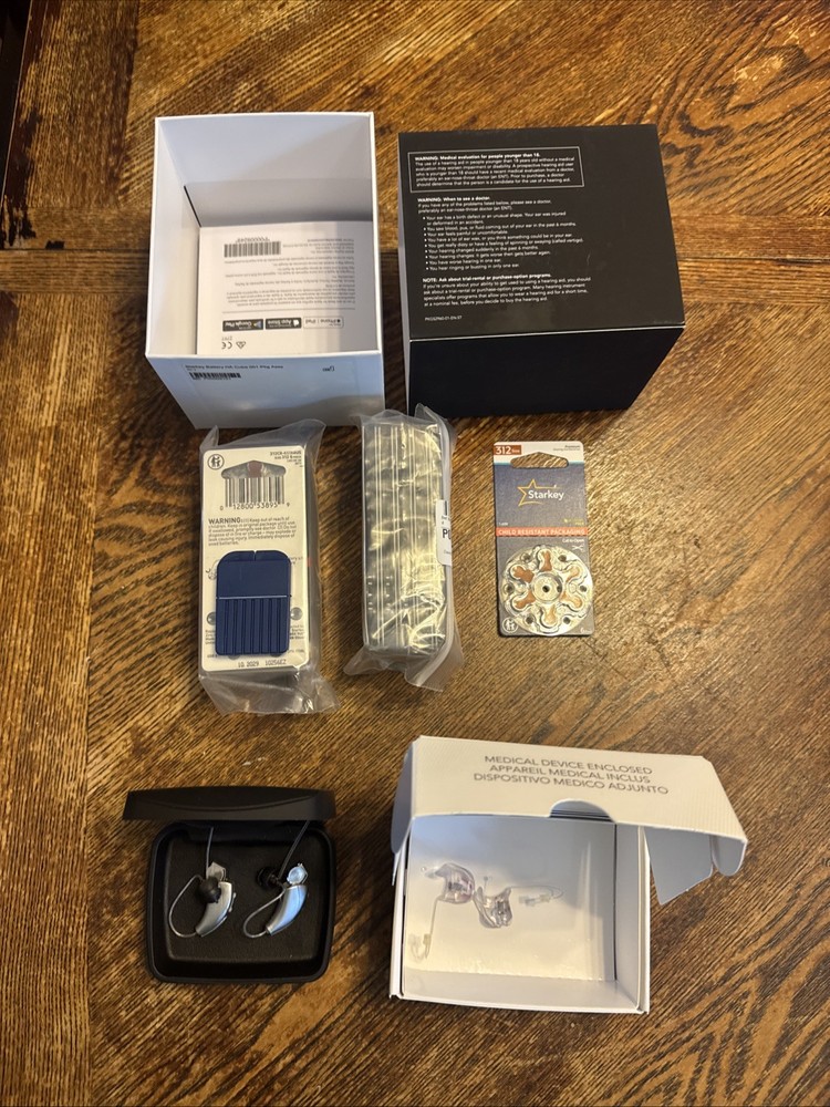 Starkey Evolv AI 1000 Hearing Aid with Batteries and Filters New In Box