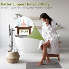 Teak Shower Benches for Inside Shower – Waterproof Wood Shower Stool…