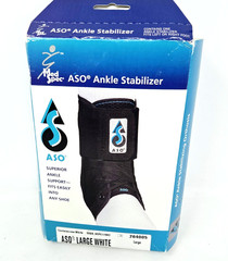 Med Spec ASO Ankle Stabilizer Brace, White, Large, Right or Left, Open Box