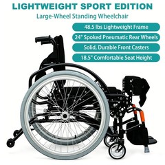 Custom Manual Wheelchair with Vertical Standing Function – Sit-to-Stand Mobility