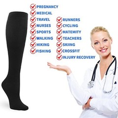 4 Pairs Compression Socks 20-30 mmHg Knee High Stockings, Large/Extra Large