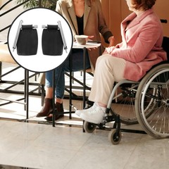 1 Pair Universal Lifting Wheelchair Footrest Durable ABS Plastic Black