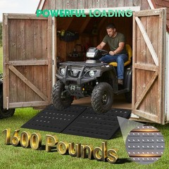 29″x 48″ Shed Ramps Black Loading Ramp 2PCS Ramps 1800LB Alloy Loading Dock Ramp
