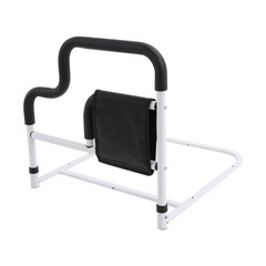 220lbs Load Bedside Handrail, U-Shaped Fixed Bed Rail, Black Bed Safety Handrail