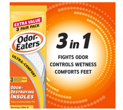Odor Eaters Ultra Comfort Foot Odor Insoles, 3 Pairs Free Shipping