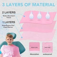 200 Pack Disposable Dental Bibs 13″x18″ Waterproof 3-Ply Tattoo & Nail Salon She