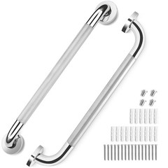 2 Pack Grab Bars for Elderly for Wall 16 Inch, Fit for Studs, Knurled Anti-Sl…