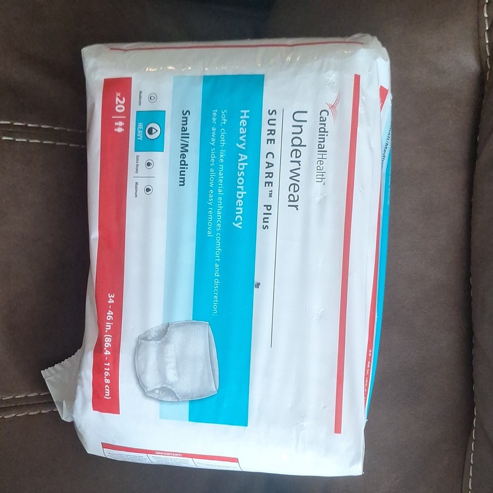 Cardinal Health Sure Care Plus Disposable Incontinence Pants Plus Absorbency