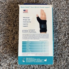 Med Spec Ryno Lacer Thumb Wrist Sprain Support Brace Short Black Right X-Small