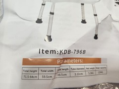 Sangohe Non-slip Shower Chair U Shape Seat,Heavy Duty w Arms 275lbs Capacity NIB