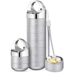 Zannaki Metal Travel Pill Organizer – Waterproof, 7-Day Pill Case