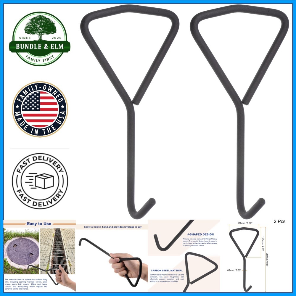 Heavy Loading Manhole Hook for Storm Drain Covers, Durable Steel Design