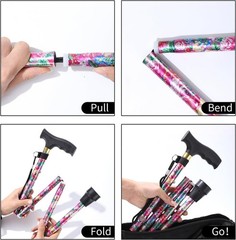 Stylish Pink Adjustable Walking Cane for Enhanced Mobility – Lightweight Design