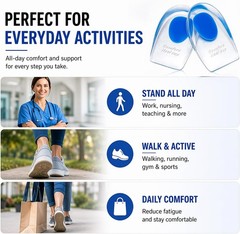 Self-Adhesive Gel Heel Support Pads for Injury Prevention – Size L, 2 Pairs