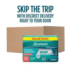 Assurance Unisex Premium Quilted, Underpad, Maximum Absorbency XL (30 Count)