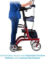 NOVA Phoenix Rise UP Rollator, Upright Walker w/Padded Forearm, BLUE – OPEN BOX!