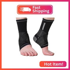 NeoTech Care Adjustable Ankle Support Brace (Black, Size L, 1 Pair)