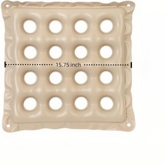 Breathable Inflatable Seat Cushion, 15.75“ for Back and Buttocks Relief – Beige