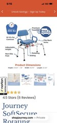Journey Health & Lifestyle Soft Secure Sliding & Rotating Transfer Bench / Tub B
