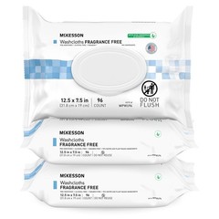 NEW! McKesson BEST Washcloth Wipes, UnScented (3-Pack, 96 /Pack) Disposable