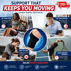 Adjustable Wrist Brace Perfect for Women & Men Support Wrap Strap Hand Carpal